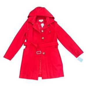 Michael Kors Red Rain Trench w/hood and belt - NWT - Size M
